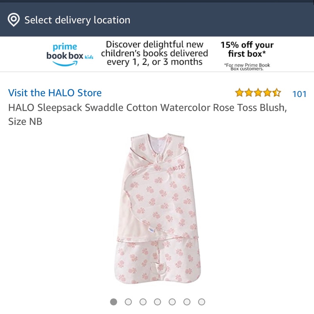 HALO Sleepsack Swaddle Rose Blush, Newborn size